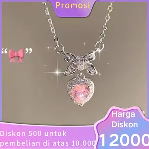 Kalung wanita Kalung hati Kalung liontin kristal Kalung pita kupu-kupu Anti karat & luntur