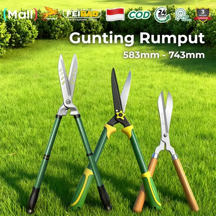 NEW PRODUK FEIBAO GUNTING TAMAN DAHAN RUMPUT 24.5 INCH I LARGE GARDEN SHEARS 625 MM I BESI #65 PREMIUM