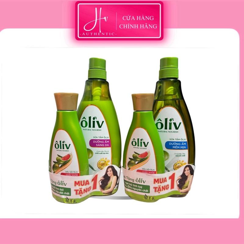 Set Sữa Tắm Oliv 650ml tặng dầu gội Oliv 250ml hỗ trợ dưỡng ẩm sáng da .