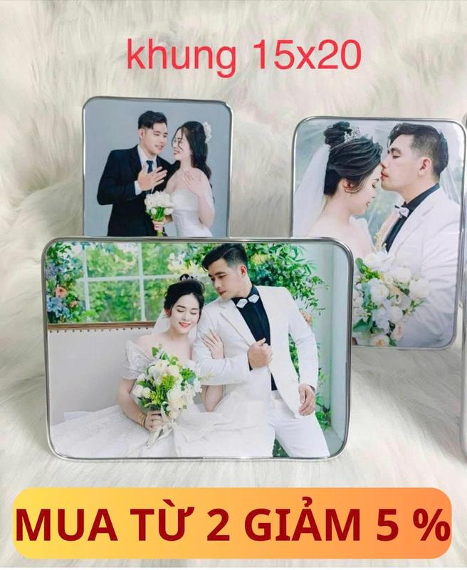 Khung ảnh để bàn 15x21 miễn phí in ảnh Tráng Gương trang trí bàn học bàn làm việc hình cá nhân in hình cưới sinh nhật thôi nôi làm quà tặng bạn bè