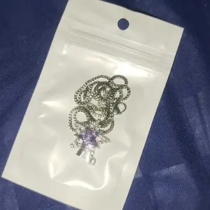 FIVEFAM'S - Kalung Titanium Liontin Permata Bintang Ungu Pria Wanita Unisex Stainless Steel Anti Karat