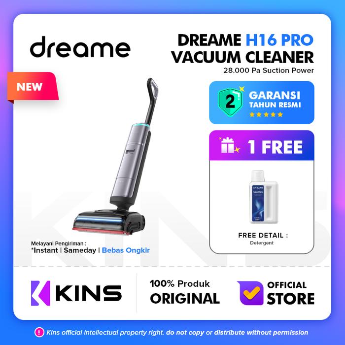 Gambar Dreame H16 Pro Steam Wet Dry Vacuum | 200°C Steam, 90°C Hot Water Mopping, 28,000Pa Suction, AI Cleaning dari KINS Official Store Kota Administrasi Jakarta Barat Tokopedia