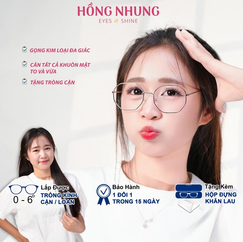 Gọng kính cận nữ thời trang đa giác dành cho mặt vừa và to M29 cắt độ cận free - Women Mắt Kính KINHMATHONGNHUNG