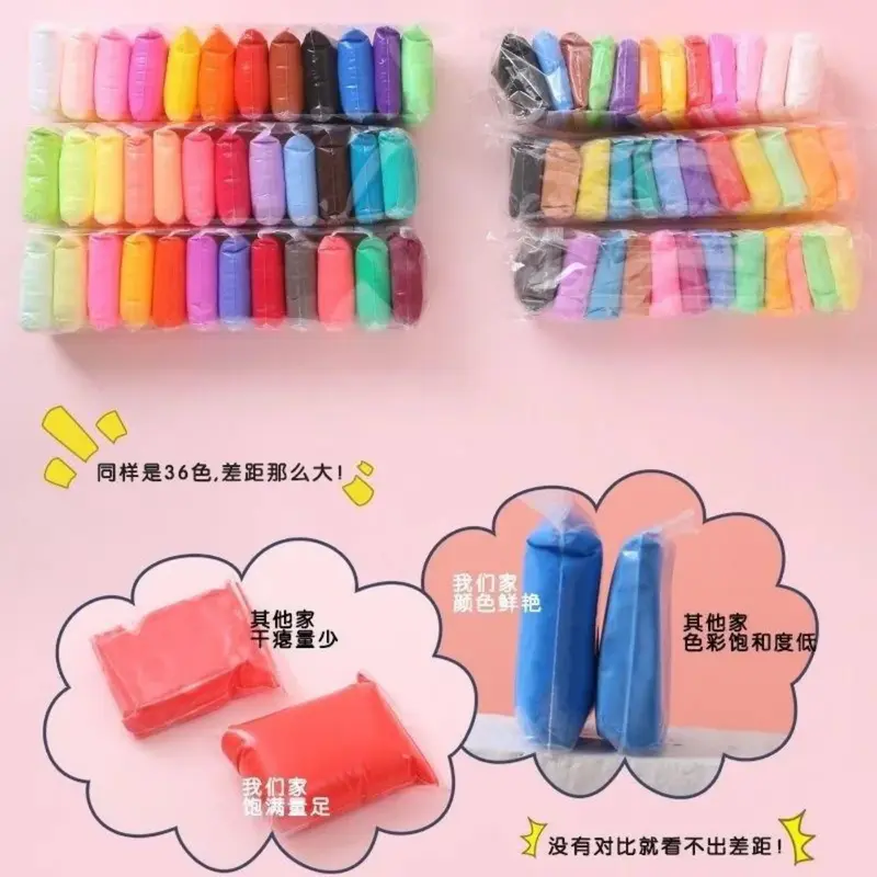 Vlimberry 24Pcs Warna Mainan Clay Polymerr Mainan Anak Slime Edukasi Dough Colour Play Permainan Squishy Toys 8