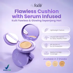 [BBD] Nuface Flawless Serum Cushion Light/Medium/Warm Beige - Cushion Foundation Dengan Concealer Bertekstur Ringan Dan Loose Texture Yang Memberikan Hasil Dewy Atau Matte Finish Dengan Medium To High Coverage