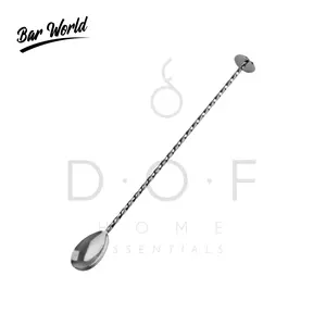 BAR SPOON BAR WORLD DELUXE DISC TAIL STAINLESS STEEL COCKTAIL BAR SPOON BARTENDER TOOL PREMIUM