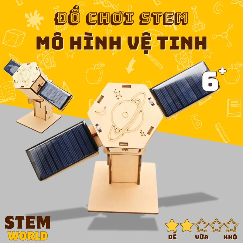  Đồ Chơi STEM Mô Hình Vệ Tinh năng lượng mặt trời tự lắp ráp DIY đồ chơi thông minh trí tuệ giáo dục khoa học chất liệu an toàn cho trẻ 