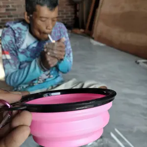 silicone pet bowl lipat mangkok tempat makan minum hewan anjing kucing
