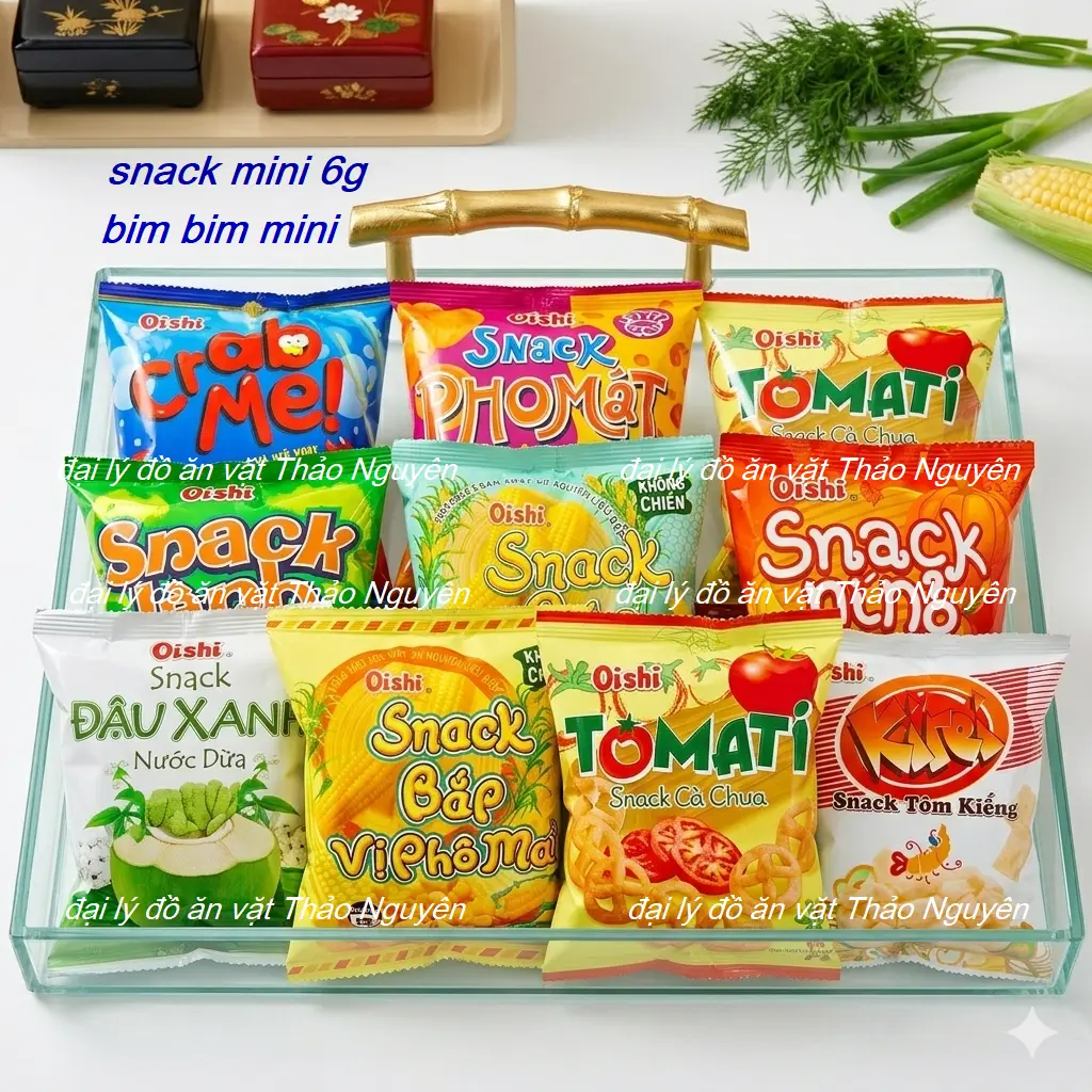 Bịch 20 gói bim bim snack loại nhỏ ( 6g x 20 gói ) thơm ngon, giòn sụn siêu rẻ, đồ ăn chill