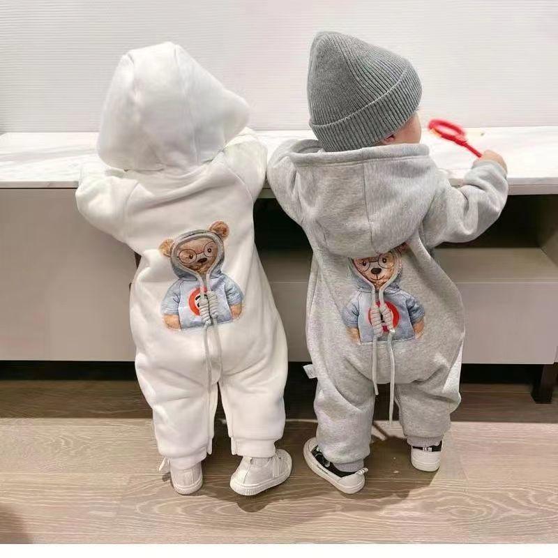 Áo Liền Quần Có Mũ Trùm Đầu Dài Tay Cho Em Bé Trai Và Bé Gái, Bộ Sưu Tập Mới Mùa Xuân Và Mùa Thu, Làm Bằng Bông Loại A, Thiết Kế Gấu Nhỏ Hoạt Hình, Cây Trồng Dễ Thương, Thích Hợp Cho Trẻ Sơ Sinh 0-24 Tháng Tuổi, Phong Cách Hàn Quốc