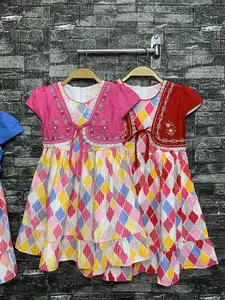 Nikita -  1987 Dress Anak 3 - 10 Tahun Dress Rompi Motif Grafik + Tas
