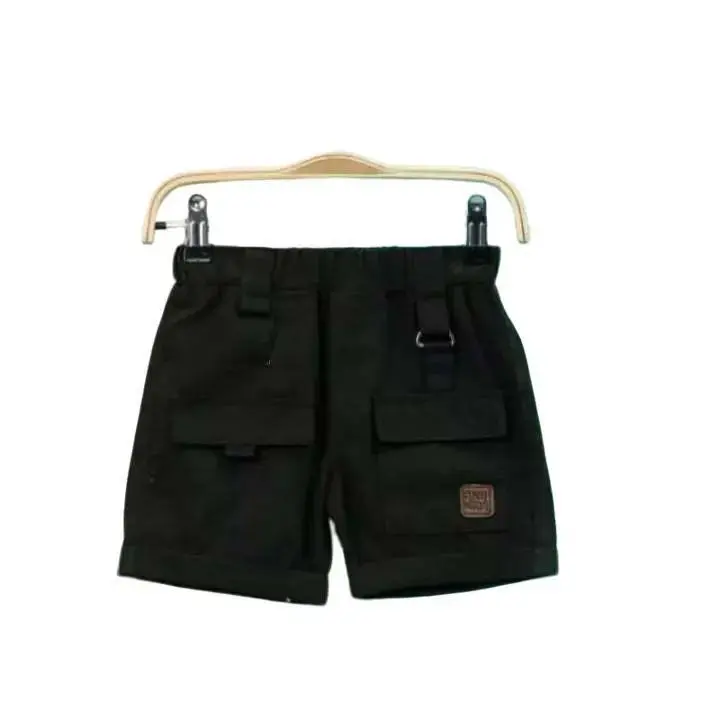 Paket 4 Pcs Celana Cargo Pendek Anak Cowok Cewek Usia 1-10 Tahun Katun - Variasi Kantong, Ring Besi, dan Tali - Fashion 4