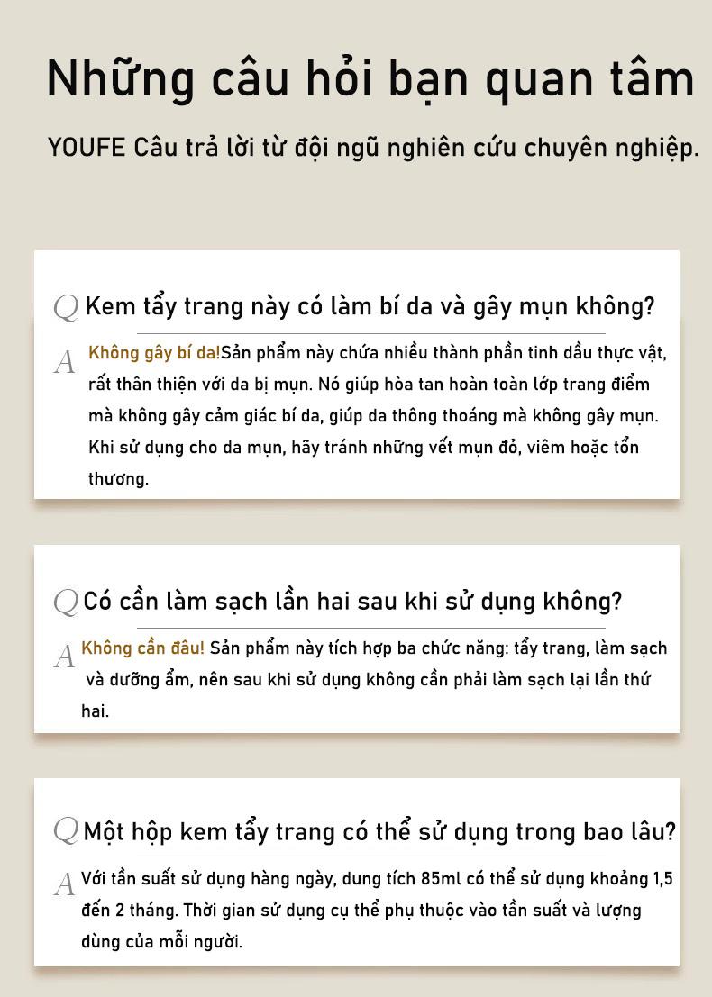 Product Introduction of [Bộ 3 hộp]Sáp tẩy trang YOUFE - Dịu nhẹ không kích ứng, làm sạch nhanh, không gây mụn, phù hợp mọi loại da 13