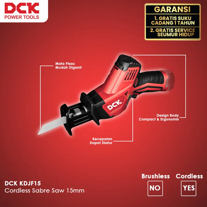 DCK KDJF15 Cordless Sabre Saw 15mm / Mesin gergaji 15mm 2