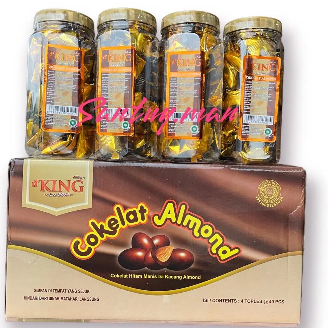 EXC LIVE Coklat almond toples isi 4 toples - 1 kardus coklat almond Chocolate Cokelat