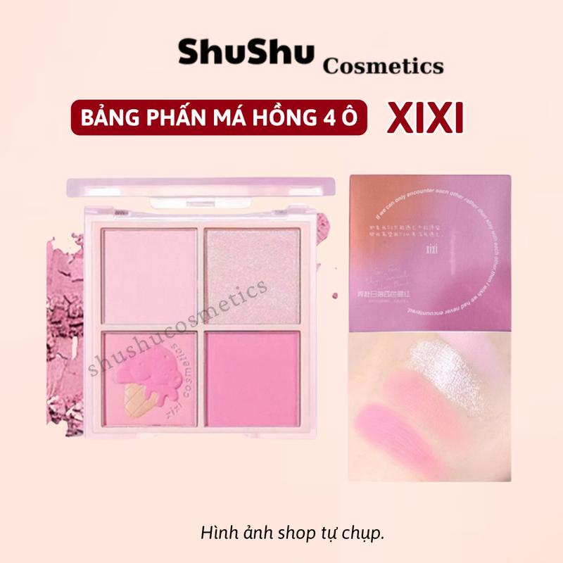 Phấn Má Hồng XIXI Tông Lì Và Nhũ Tạo Khối Trang Điểm Sáng Da Chống Nước Lâu Trôi Mỹ Phẩm SHUSHU COSMETICS