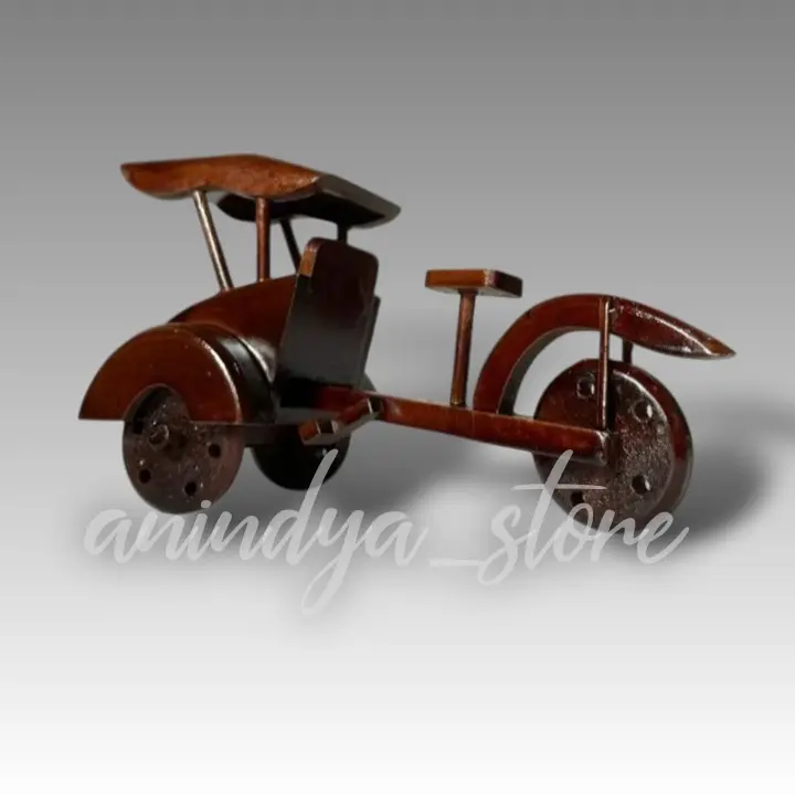 souvenir miniatur becak kayu kerajinan tangan Hadiah 1