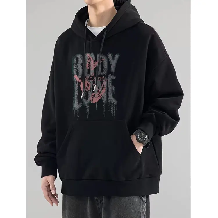 (COD)100% Kaus Pria Rilis Asli Sweter Hoodie Pria Ukuran Jalanan Amerika Cetak Gaya Jalanan | Hoodie Longgar Kebesaran Pria | SHOPBOP Hoodie Hitam Keren | Hoodie Pullover Kebesaran Premium untuk Pria dan Wanita BY Hnnna Store