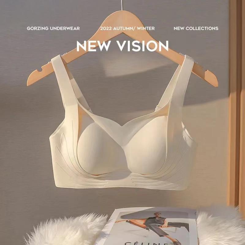 Non Marking Bra Female Big Breasts Look Small Gathering Up Top Correction Adjustable Prevent  Sagging 1