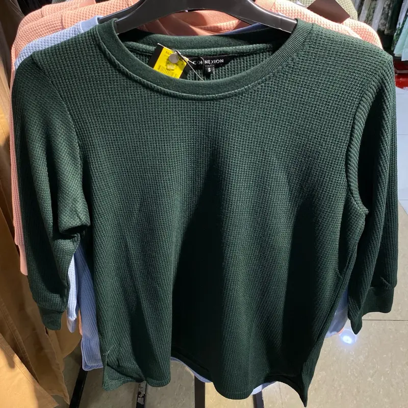 CONNEXION KI-KC10 KAOS WANITA ATASAN WAFFLE BLOUSE RIB KNIT SIMPLE MELAR ADEM NYAMAN BY MATAHARI 1