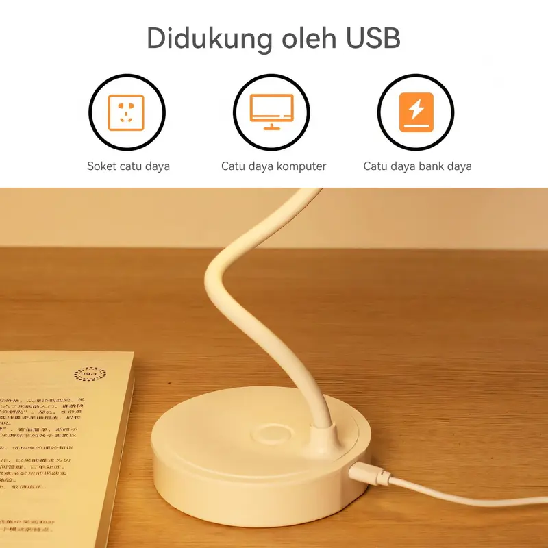 Skylumba Lampu Meja Serbaguna LED Lampu Belajar Estetik Perawatan Mata 3 Varian Pencahayaan Aesthetic Multifungsi LL08 7