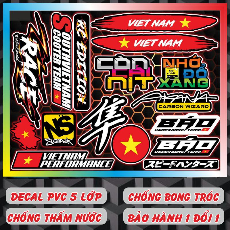 Nhãn dán Logo Sticker Mini Tem Dán Xe Máy Xe Điện Nón Bảo Hiểm ... Decal 5 Lớp Loại Tốt