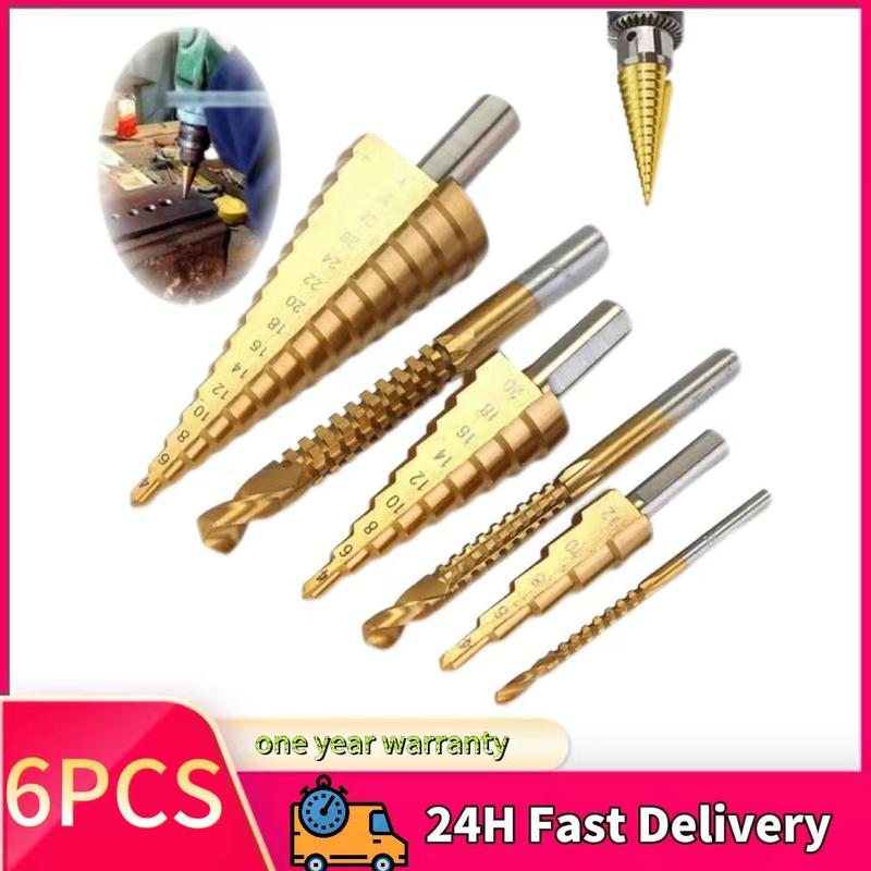 NEIKO 10193A Titanium Step Drill Bit Set - 3 Pieces In 1/16 Increments