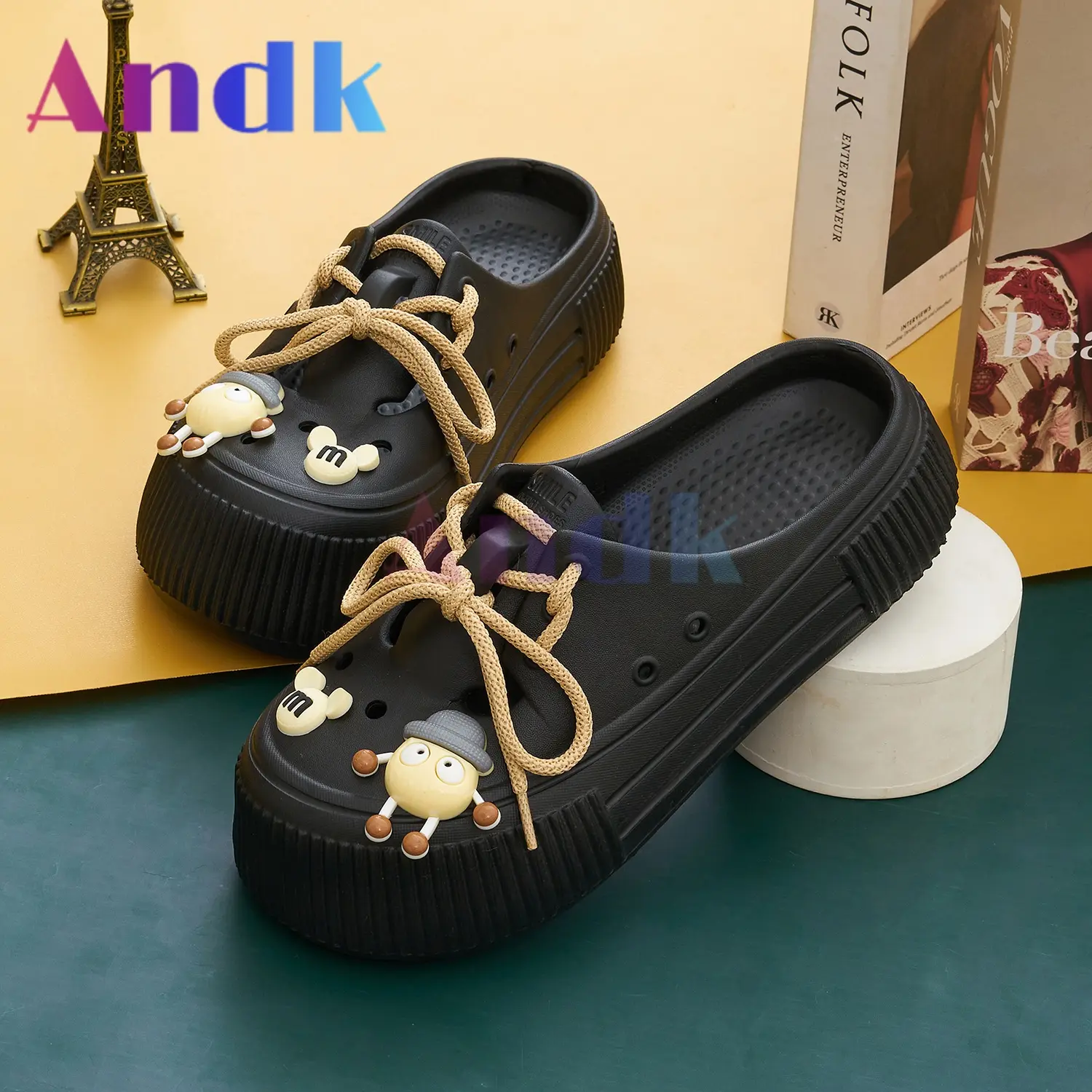 Andk 2024 Sandal Fuji Terbaru Platfrom Tebal Jibbitz Sandal Selop Kekinian Cewek Perempuan Baim Wanita Sendal