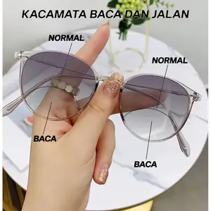 Kacamata Baca dan Jalan Kacamata Plus Double Lensa +1.00 Sampai +4.00 Zhijing-01 Fashion Korea Anti Blue Light anti Radiasi Model Cat Eye Kacamata Baca Plus cateye zhijing-01 DB