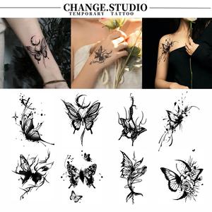 รอยสักชั่วคราว ดีไซน์รอยสักผีเสื้อ ติดทนนาน 15 วัน กันน้ำ ไม่กลัวการเสียดสี สติ๊กเกอร์รอยสัก
