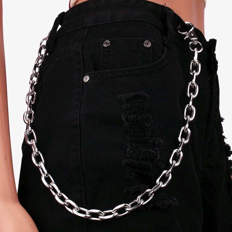 Rantai Dompet Baja Titanium Pria Wanita Anti Karat Mode Hip Hop Silver 5