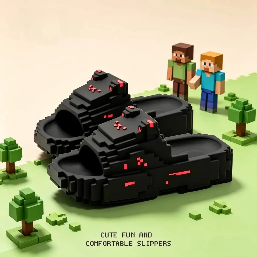 Sandal Anak Minecraft Lucu, Sandal Stylish Nyaman untuk Anak Laki-Laki Perempuan