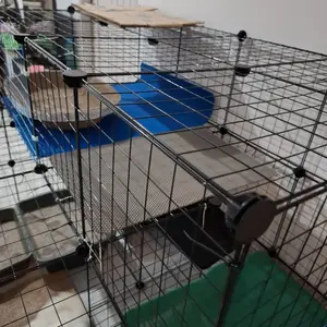 Furbaby Pet Kandang Hewan Peliharaan DIY 35x35CM Baja Tahan Karat Kucing Burung Hamster Anti Selip Stiker 12 Slot Kartu 360° Combination Model B Menebal Jarak 1.3cm