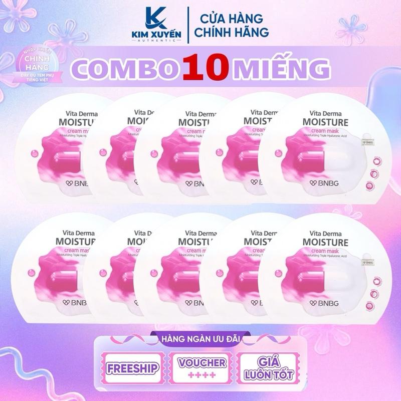  CREAM HỒNG  Mặt nạ kem Bnbg Cream Vita Derma Skincare - HỘP 10 MIẾNG 