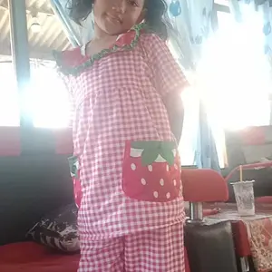KABENOS KIDZ Setelan Piyama Anak Perempuan Motif Kotak-kotak Lucu | Adem & Nyaman Dipakai Usia 4-13 Tahun