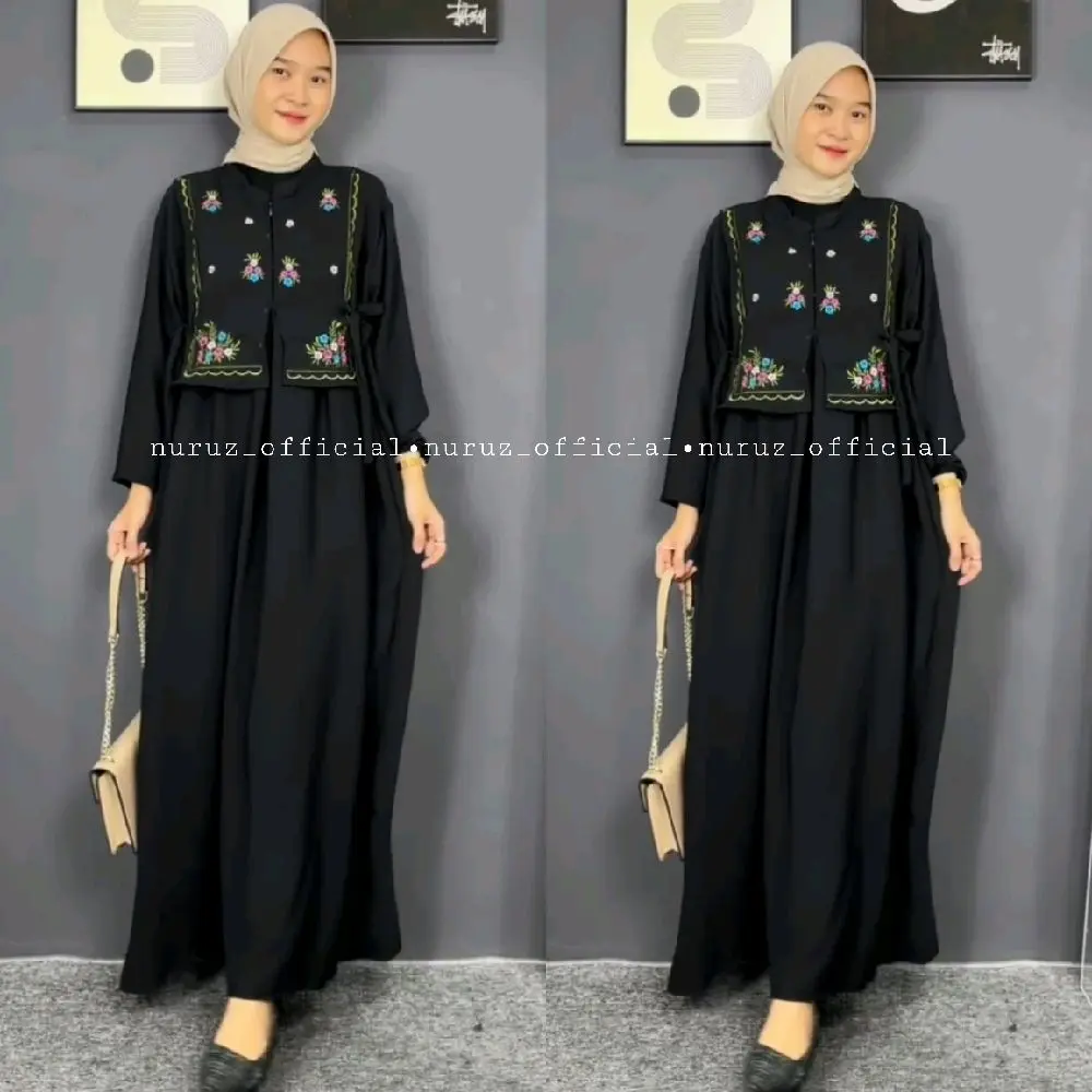 NESYA BORDIR DRES CRINKLE AIRFLOW