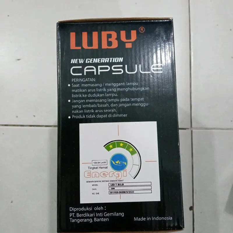 lampu led luby capsul 28watt  bergaransi 1tahun voltase 165-250volt 5