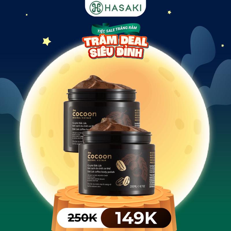 Combo Tẩy Tế Bào Chết Dưỡng Body Cocoon Cà Phê Đắk Lắk 2x200ml | HASAKI BEAUTY