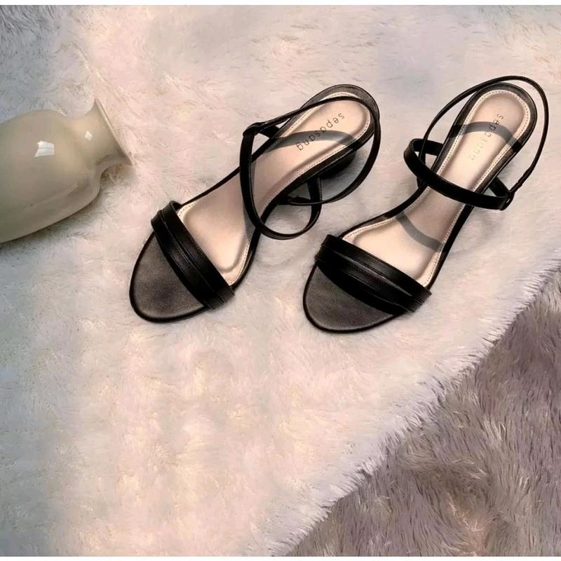 sandal wanita hak tahu/sandal wanita hak tahu 5cm tali belakang /sandal heel wanita dewasa / sandal kondangan wanita Kasual 5