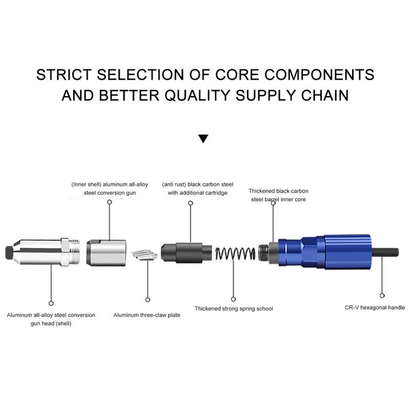 Product Introduction of New Electric Rivet Adapter 2.4-4.8mm Different Guide Nozzle Models Are Used To Quickly Pull Various Specifications Of Rivets 74
