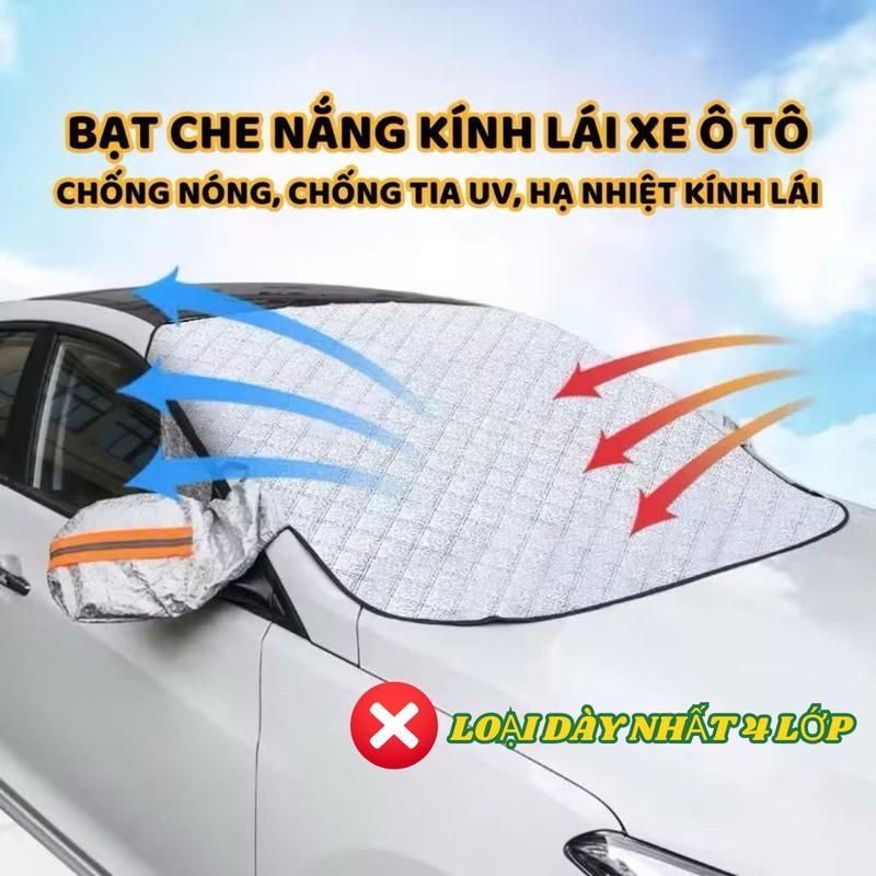 Bạt Che Nắng Kính Lái Ô Tô , Tấm Che Nắng Ô Tô Tráng Bạc Cách Nhiệt Hiệu Quả ( Loại Dày Nhất 4 Lớp )