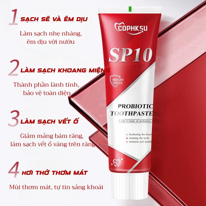 (MUA 1 TẶNG 1) Kem đánh răng Probiotic làm trắng răng, kem đánh răng loại bỏ mảng bám cho hơi thở thơm mát, kem đánh răng êm dịu với nướu kem đánh răng tẩy ố vàng 4