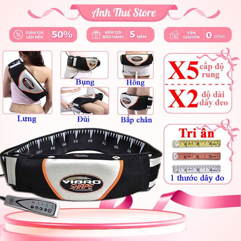  Máy massage Vibro phiên bản 2025 có chế độ nóng. Đai nịt bụng sau sinh có 5 chế độ rung kèm điều khiển tiện lợi. Máy tập bụng tại nhà đa năng 
