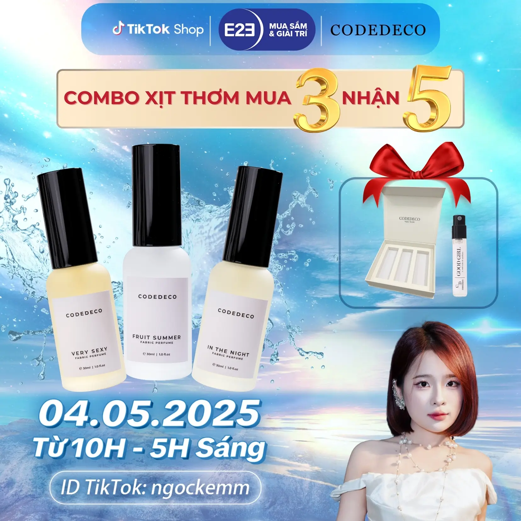 [ COMBO ƯU ĐÃI ] 03 chai xịt thơm hương nước hoa CODEDECO 30ml, 3 tầng hương, lưu hương đến 6h mùi siêu hot Cosmetic Perfume