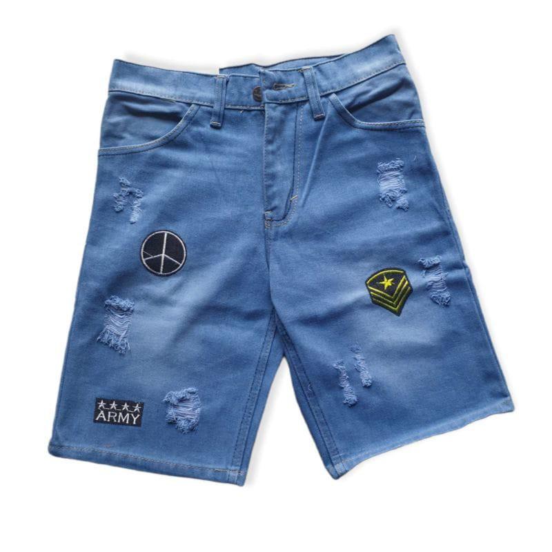 Product Introduction of jeans pendek sobek+Celana pendek+jeans+Denim+Dewasa+Boyfriend+Rawis+ Pria+ Panjang+ Nyaman+ Keren+ Slim+ Cowok+ Stretch+Slimfit+Muda+Biru 5
