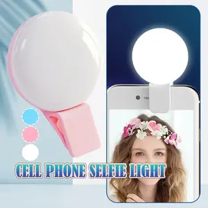 BITCBae lampu selfie jepit Lampu pengisi Mini Q, lampu pengisi kecantikan streaming langsung flash