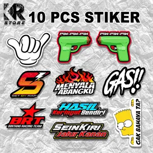 Paket A Stiker 10 pcs | sticker racing label sticker motor | sticker variasi | stiker mobil | KR STORE