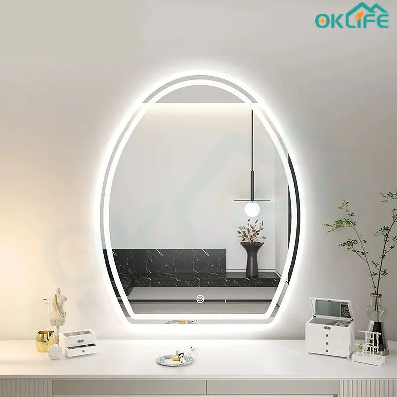 [OKLIFE. SG] Bathroom Mirror anti-fog Mirror Athroom Smart Led Makeup Mirror Desktop Wall Hanging Vanity Mirror