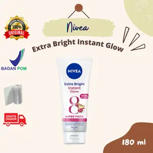 NIVEA Body Serum Extra Bright Instant Glow SPF25 180ml - Mencerahkan & kulit glowing | Perawatan Tubuh
