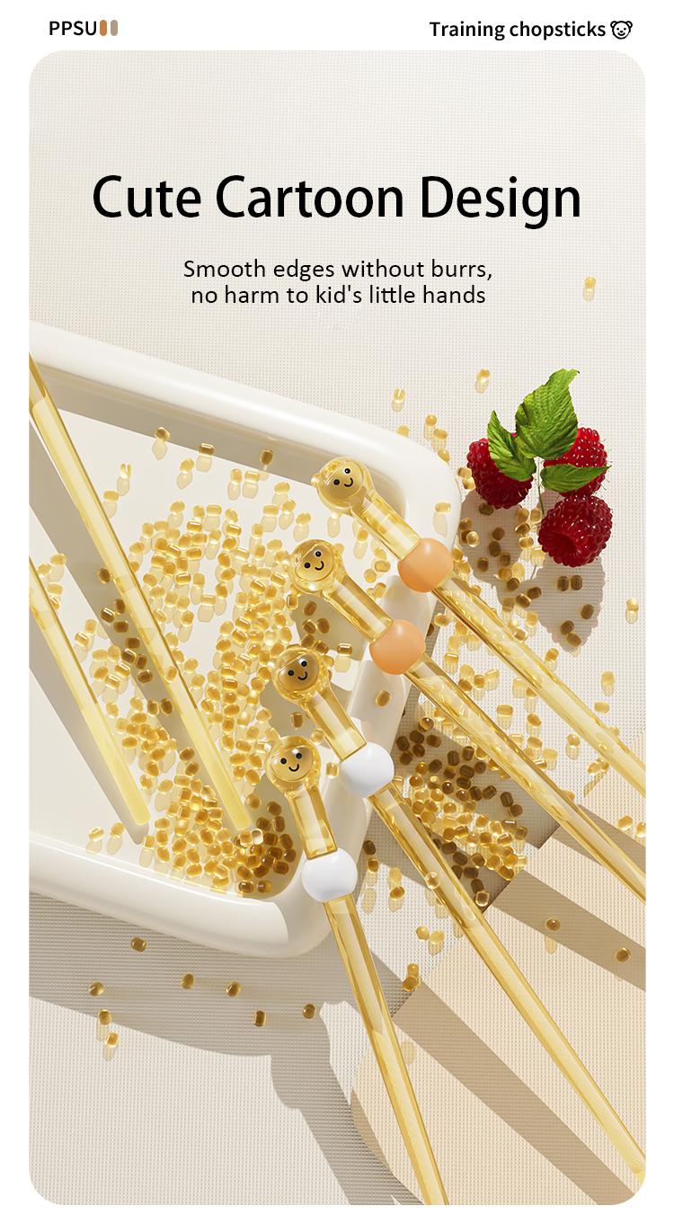 Product Introduction of Kids Chopsticks, Cute Cartoon Design, PPSU Reusable Toddler Chopsticks For Daily Use 4